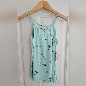 🎈$5 Bailey Lane Girls Light Blue Floral Print Tank Top Size: S(6-7) M(8-10)